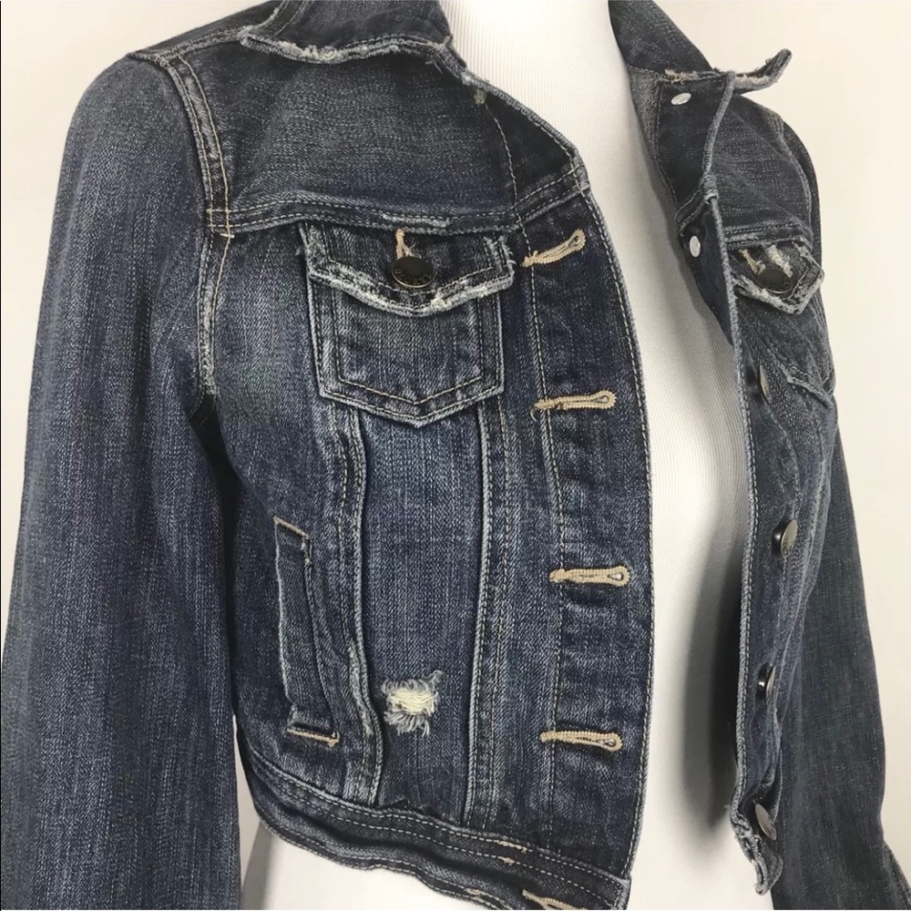 Decree Denim Jean Jacket Cropped Sz Jr’s Small